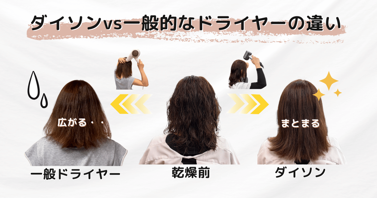 一般的なドライヤーとダイソンドライヤーの違い
